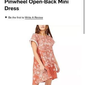 Free People Orange and White Mini Dress